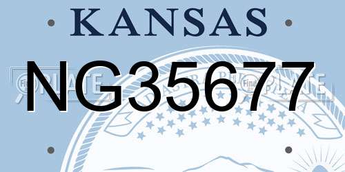 NG35677 Kansas License Plate