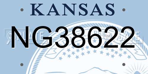 NG38622 Kansas License Plate