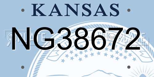 NG38672 Kansas License Plate