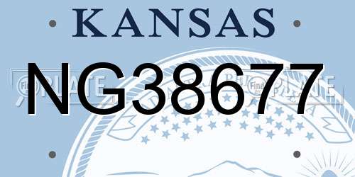 NG38677 Kansas License Plate