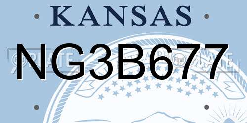 NG3B677 Kansas License Plate