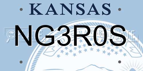 NG3R0S Kansas License Plate