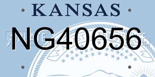 NG40656 Kansas License Plate