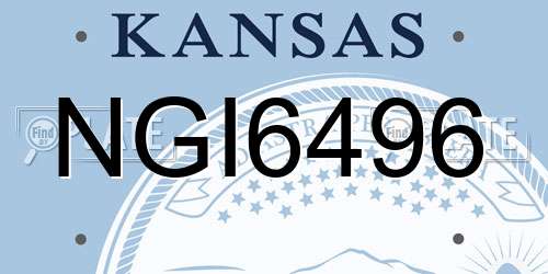 NGI6496 Kansas License Plate