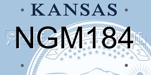 NGM184 Kansas License Plate