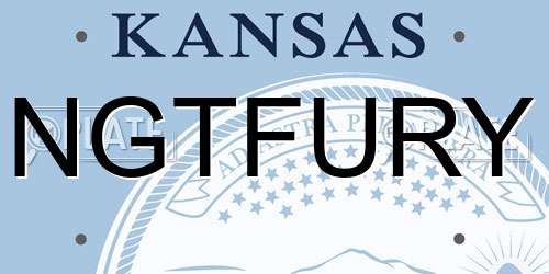 NGTFURY Kansas License Plate