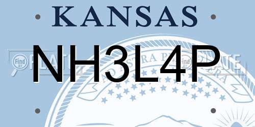 NH3L4P Kansas License Plate