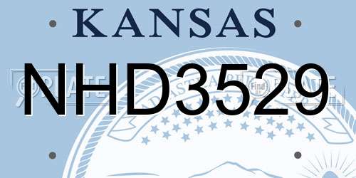 NHD3529 Kansas License Plate