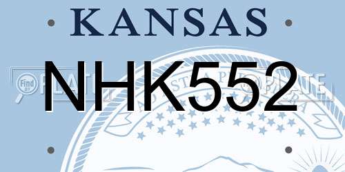 NHK552 Kansas License Plate