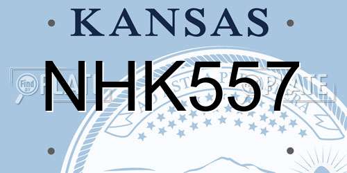 NHK557 Kansas License Plate