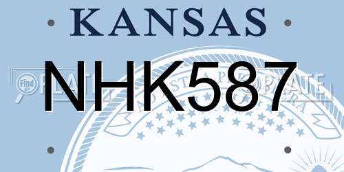 NHK587 Kansas License Plate