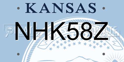 NHK58Z Kansas License Plate