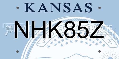 NHK85Z Kansas License Plate
