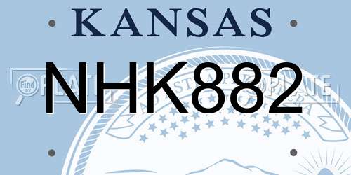 NHK882 Kansas License Plate