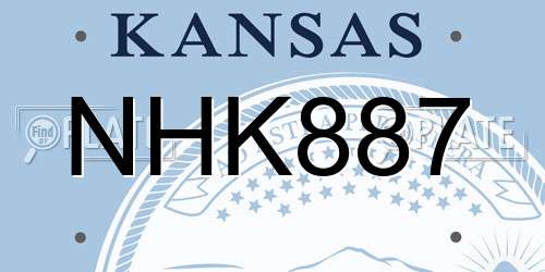 NHK887 Kansas License Plate