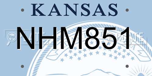 NHM851 Kansas License Plate