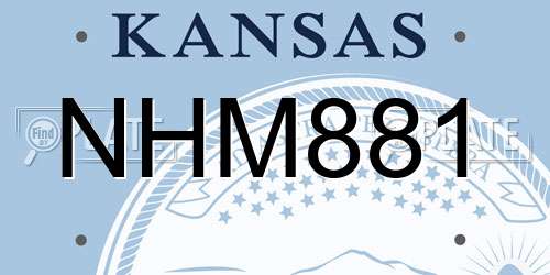 NHM881 Kansas License Plate