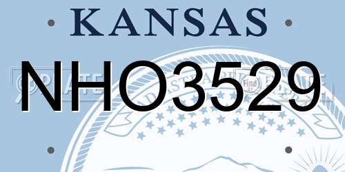 NHO3529 Kansas License Plate
