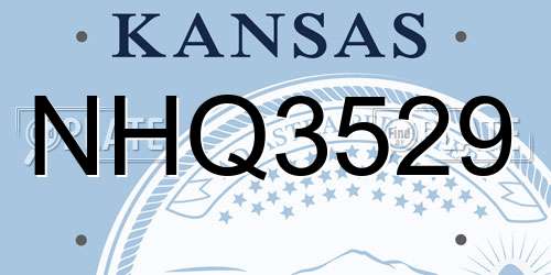 NHQ3529 Kansas License Plate