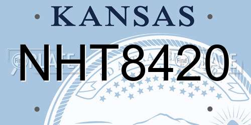 NHT8420 Kansas License Plate