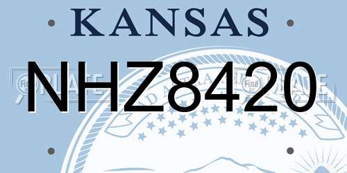 NHZ8420 Kansas License Plate