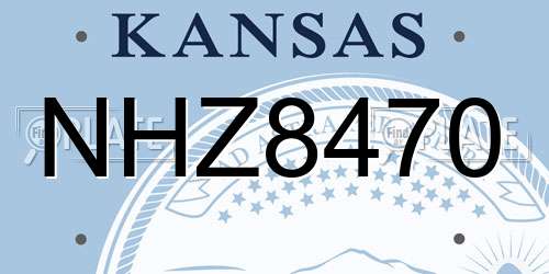NHZ8470 Kansas License Plate