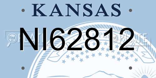 NI62812 Kansas License Plate