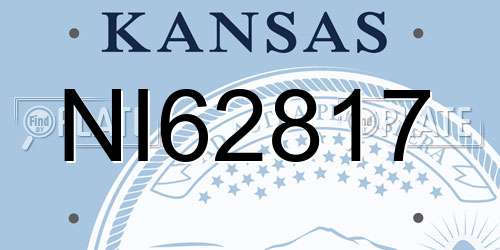NI62817 Kansas License Plate