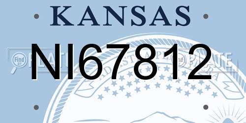 NI67812 Kansas License Plate