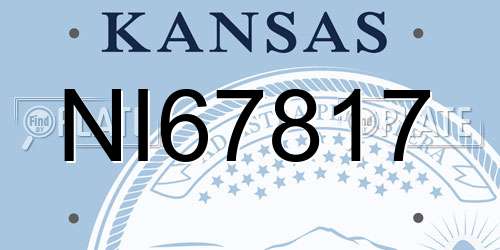 NI67817 Kansas License Plate