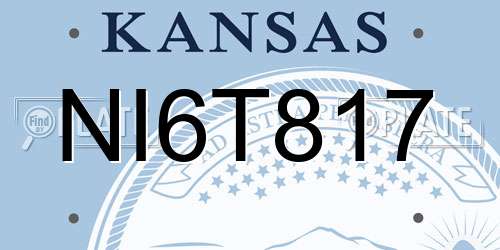 NI6T817 Kansas License Plate