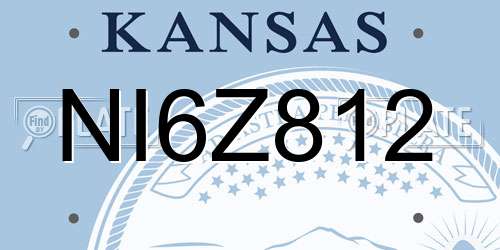 NI6Z812 Kansas License Plate