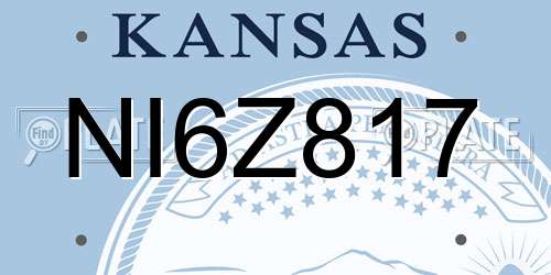 NI6Z817 Kansas License Plate
