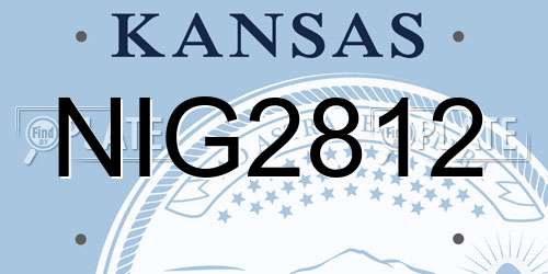 NIG2812 Kansas License Plate
