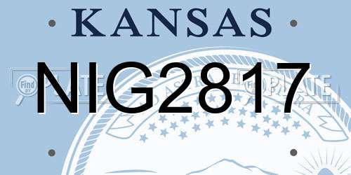 NIG2817 Kansas License Plate