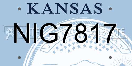 NIG7817 Kansas License Plate