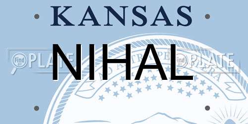 NIHAL Kansas License Plate
