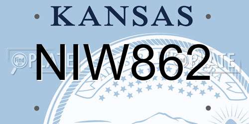 NIW862 Kansas License Plate