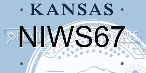 NIWS67 Kansas License Plate
