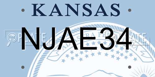 NJAE34 Kansas License Plate