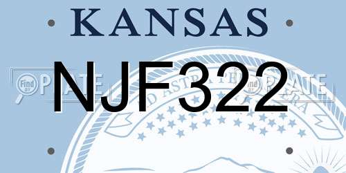 NJF322 Kansas License Plate