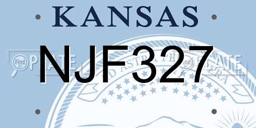 NJF327 Kansas License Plate
