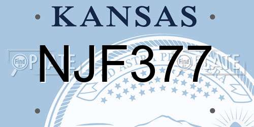 NJF377 Kansas License Plate