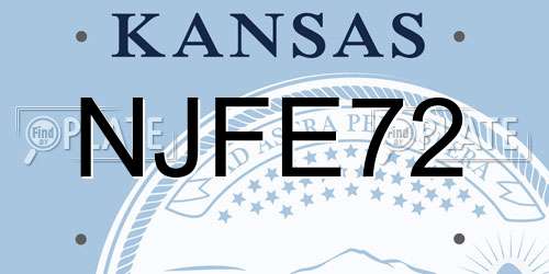 NJFE72 Kansas License Plate
