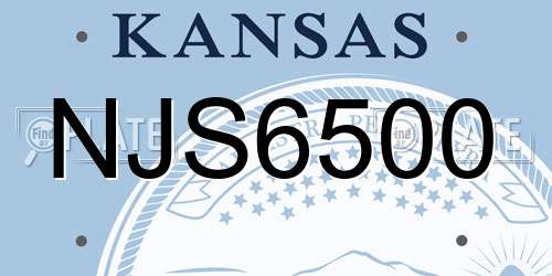 NJS6500 Kansas License Plate