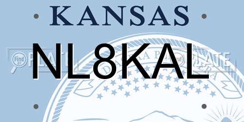 NL8KAL Kansas License Plate