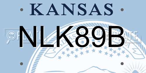 NLK89B Kansas License Plate
