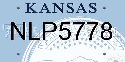 NLP5778 Kansas License Plate