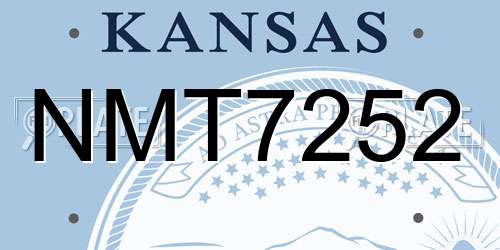 NMT7252 Kansas License Plate