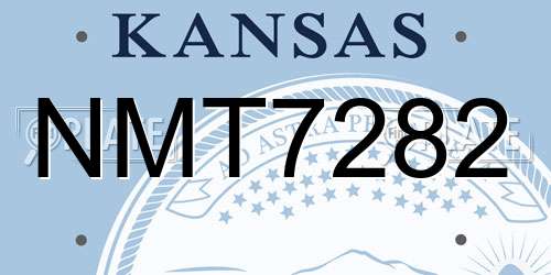 NMT7282 Kansas License Plate